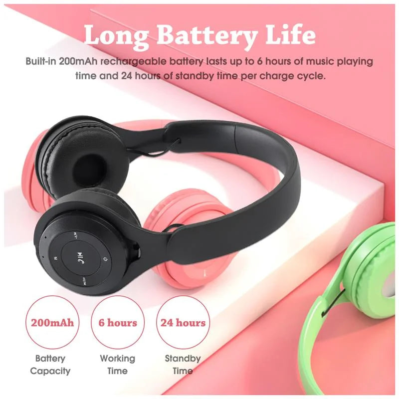 Casque Bluetooth Macaron Y08 Gaming Fille Micro Carte SD – CLEVI Paris