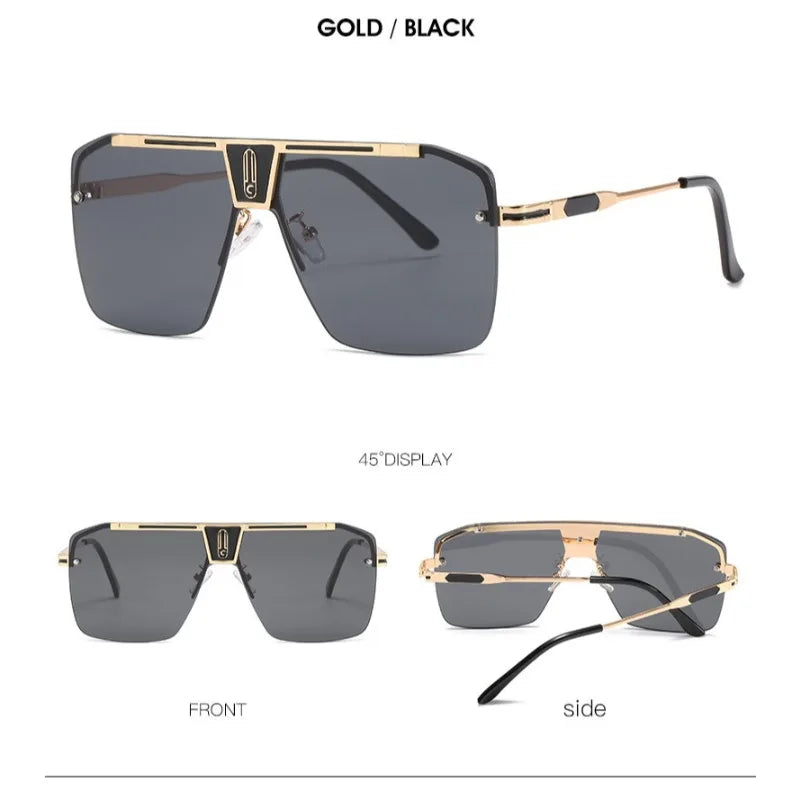 Lunettes de Soleil Carrées Sans Monture Dégradé UV400 Unisexe – CLEVI Paris