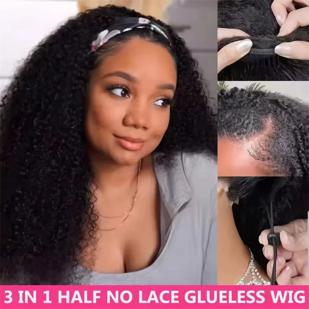 Demi-Perruque Deep Wave Cheveux Humains Drawstring 250% – CLEVI Paris