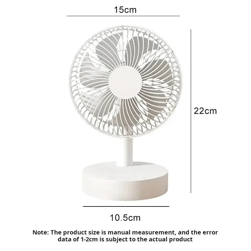 Ventilateur de bureau rechargeable à 4 vitesses – CLEVI Paris