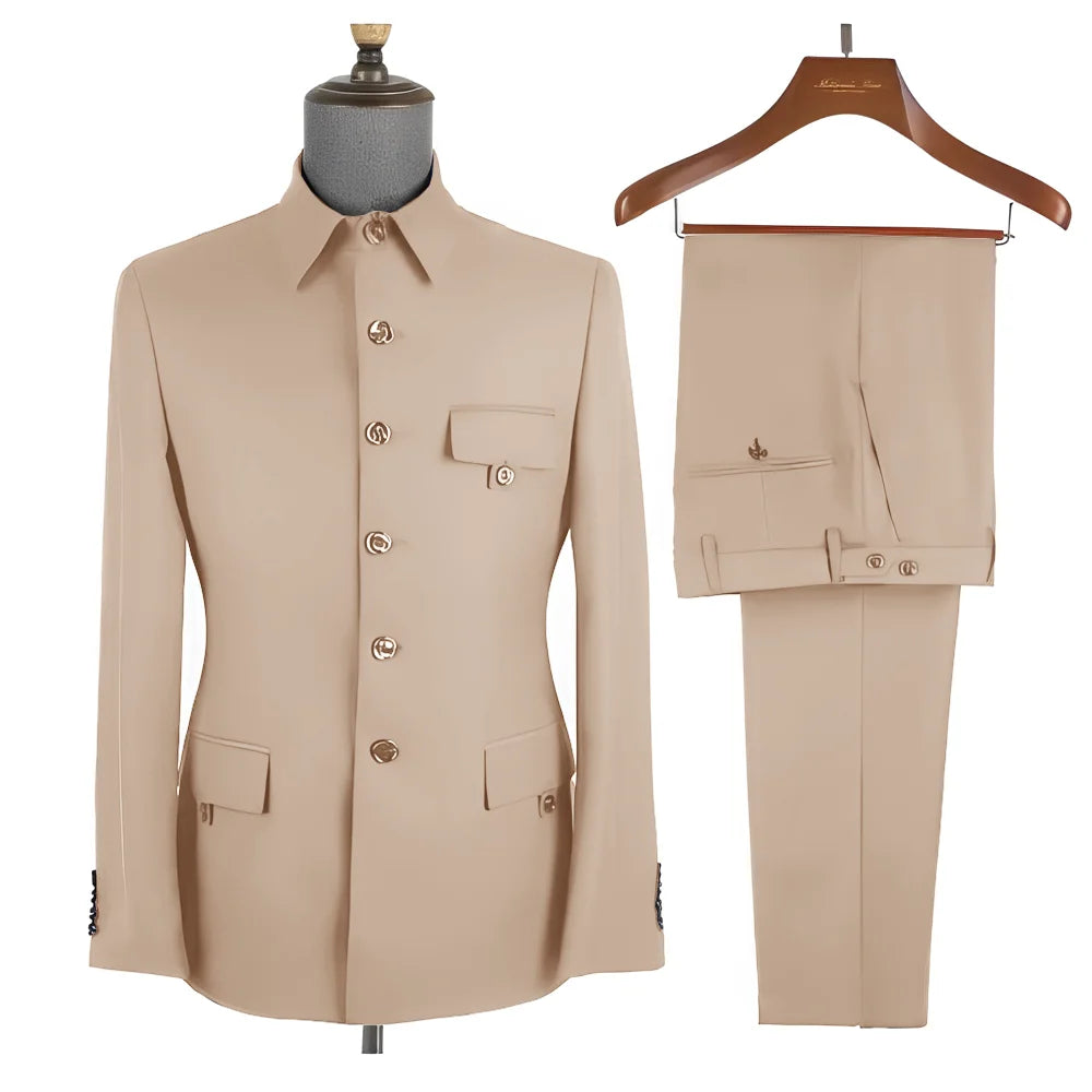 Costume homme 2 pièces, col montant – CLEVI Paris
