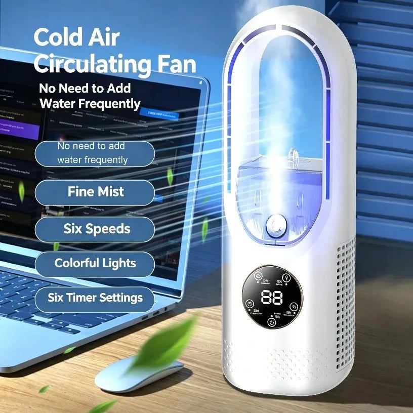 Ventilateur de bureau à brume et LED RGB – CLEVI Paris