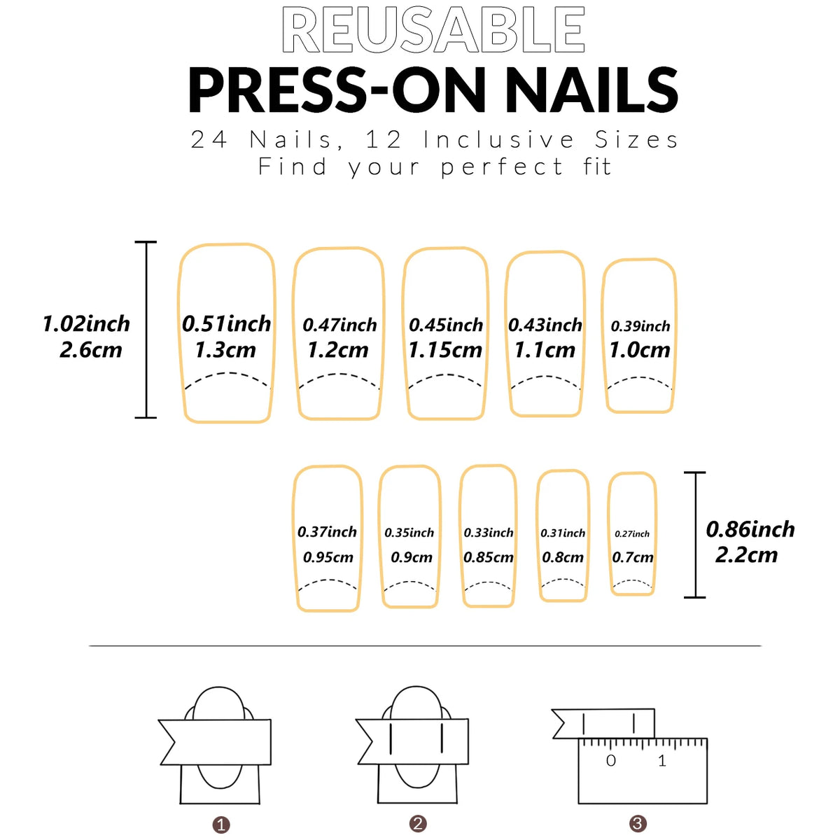 Faux Ongles Press-On Français 48 Pcs Mains & Pieds – CLEVI Paris