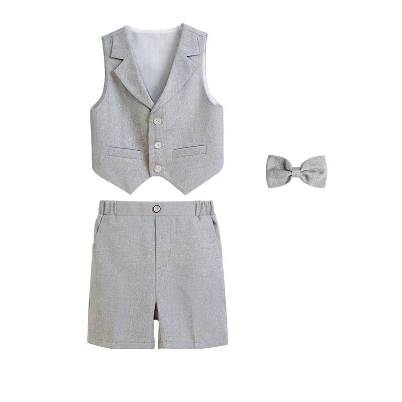 Costume été garçon, ensembles gilet et short – CLEVI Paris