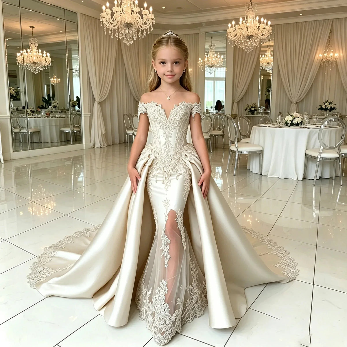 Robe cérémonie fille style princesse – CLEVI Paris