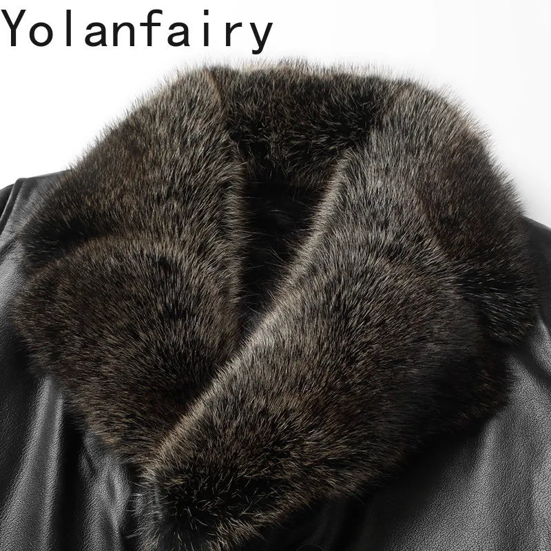 Manteau long homme en cuir de vache noir – CLEVI Paris