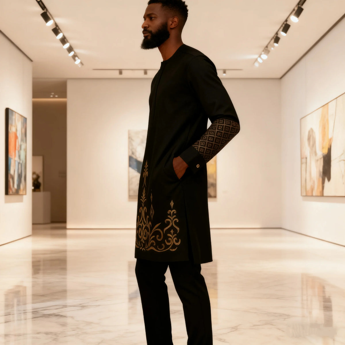 Costume Africain Homme 2 Pièces Kaftan – CLEVI Paris