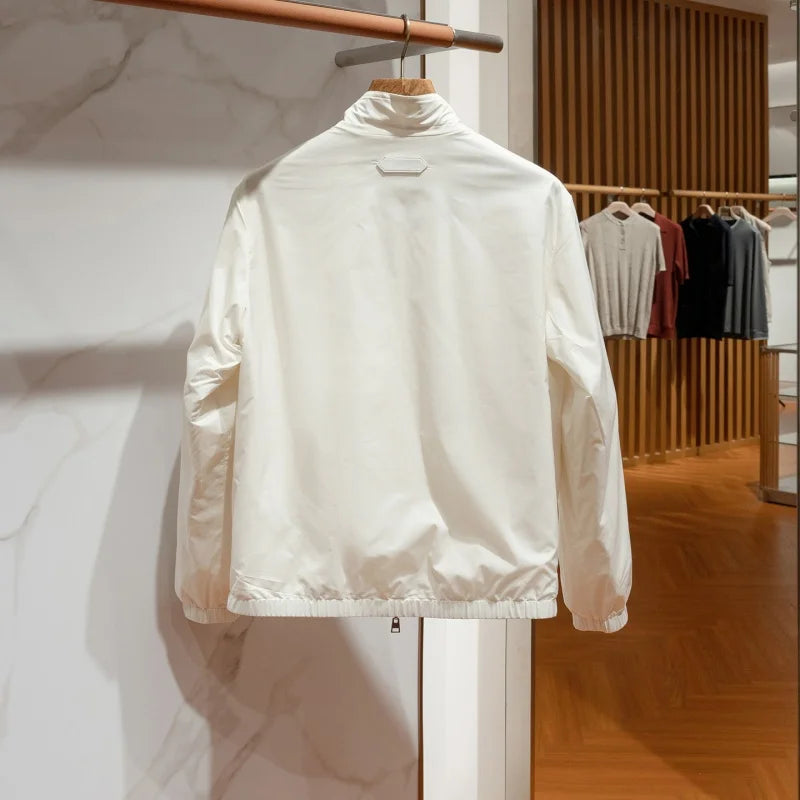 Veste homme zippée en lin et viscose – CLEVI Paris