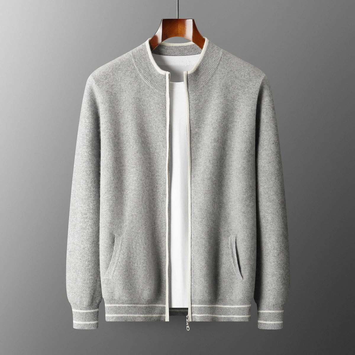Cardigan homme en laine zippé – CLEVI Paris