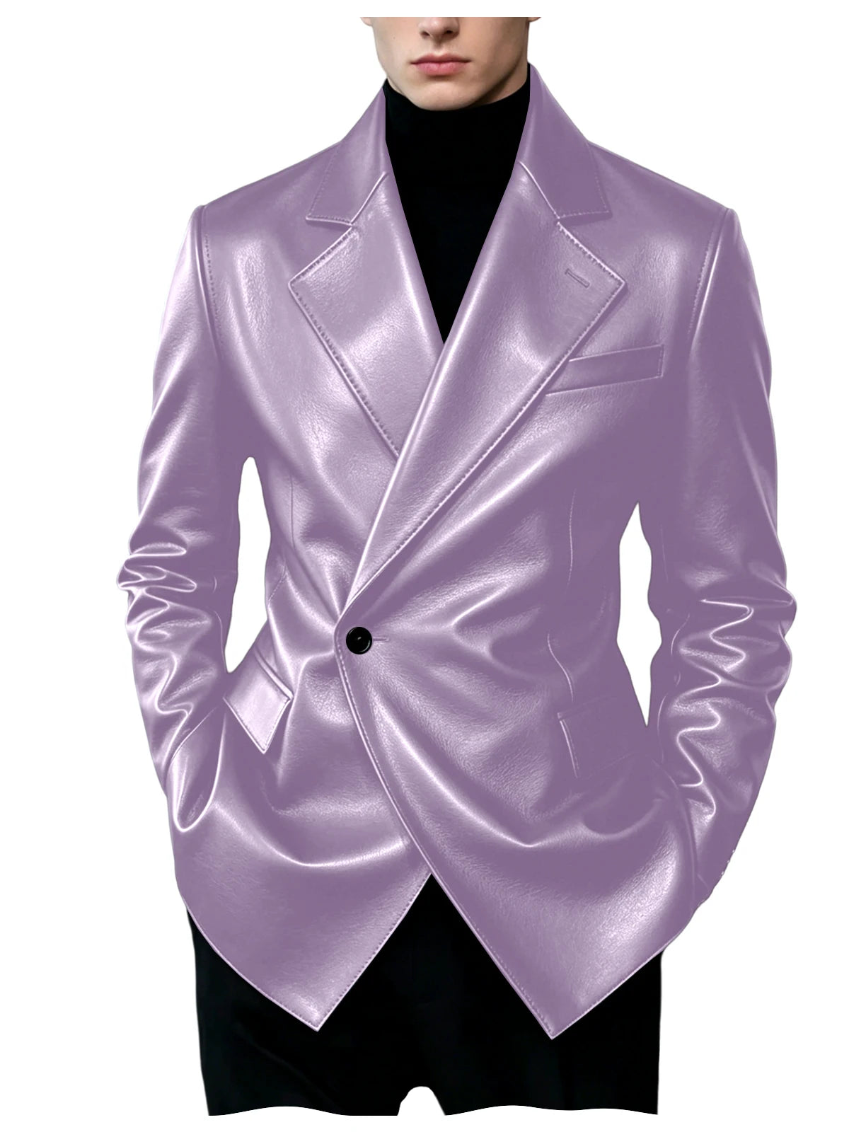 Blazer homme en similicuir, coupe ajustée – CLEVI Paris