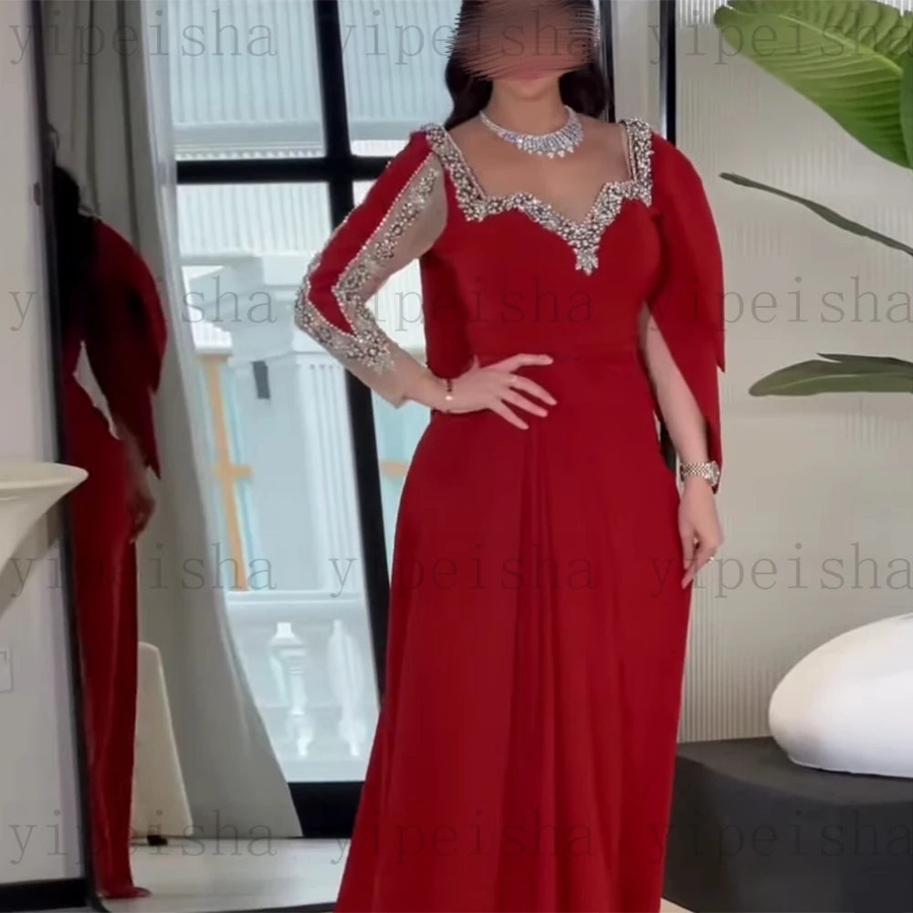 Robe de soirée longue perlée col cœur – CLEVI Paris