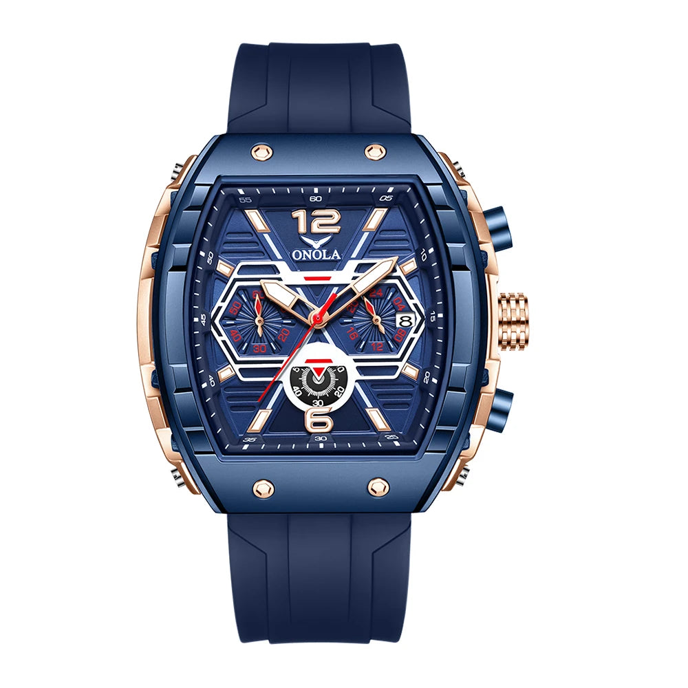 Montre Sport Quartz ONOLA Homme Silicone Marine – CLEVI Paris