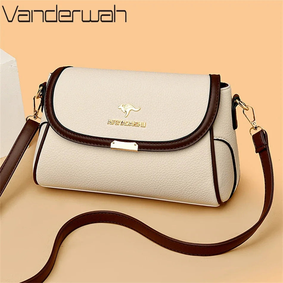 Sac À Main Femme Vanderwah Cuir Lychée Rabat 27x17cm Bandoulière – CLEVI Paris