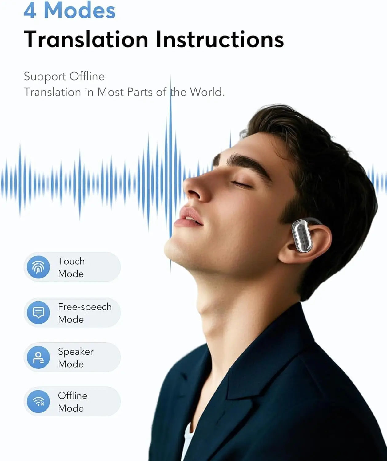 Écouteurs UYUXIO Traduction IA 144 Langues OWS 60H ANC – CLEVI Paris
