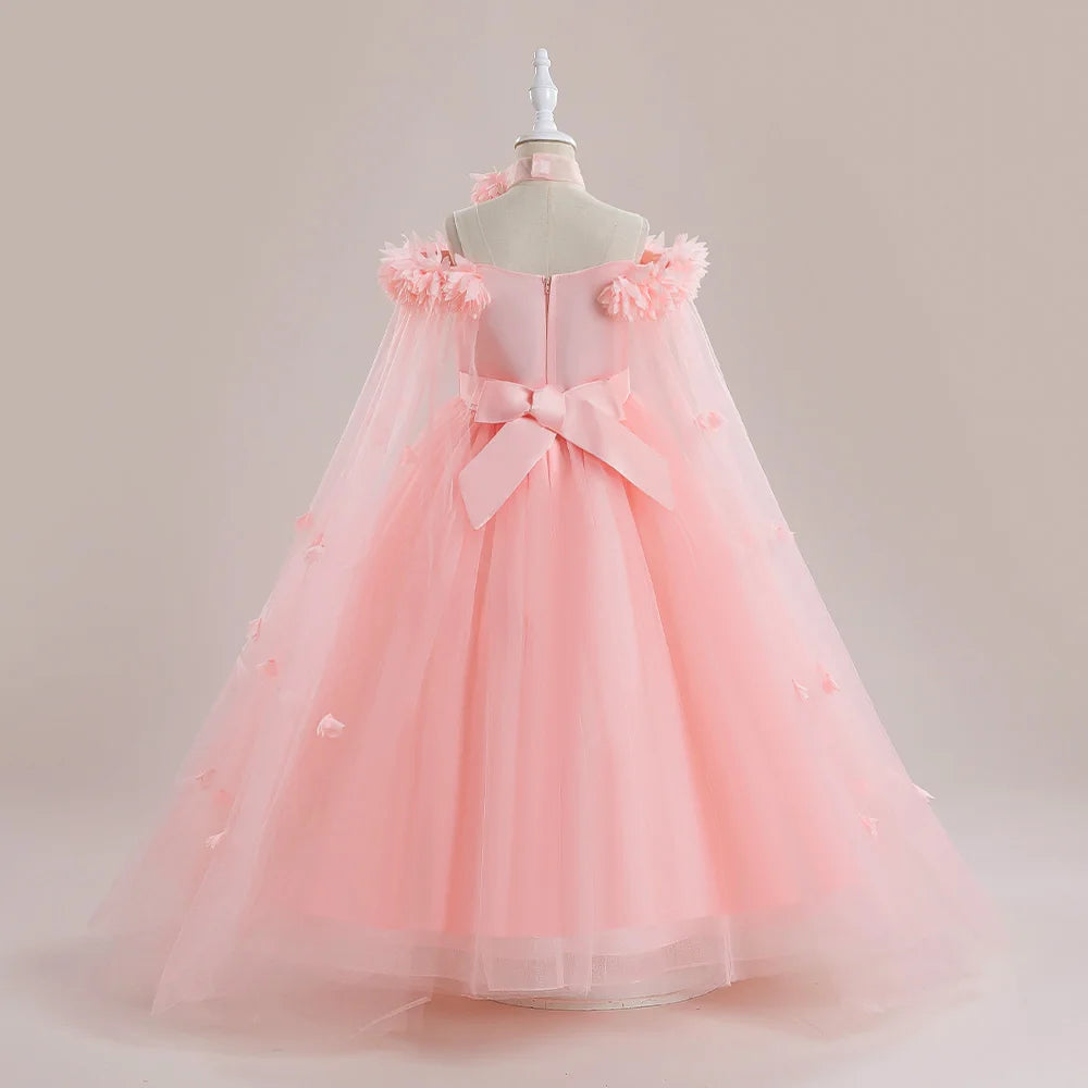 Robe cérémonie fille en dentelle à appliques – CLEVI Paris