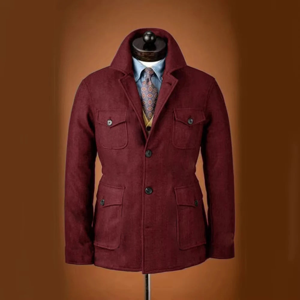 Veste homme en laine mélangée, 4 poches – CLEVI Paris