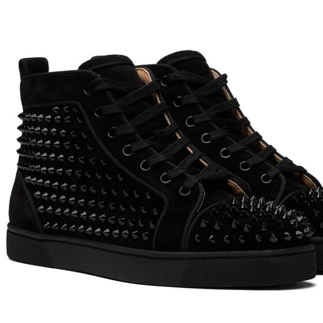 Sneakers Montantes Homme Toile Rivets à Lacets – CLEVI Paris