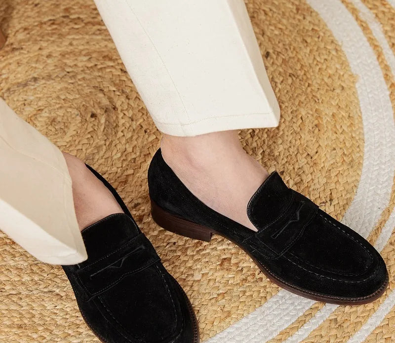 Mocassins Suède Vache Homme Artisanaux Bout Carré – CLEVI Paris