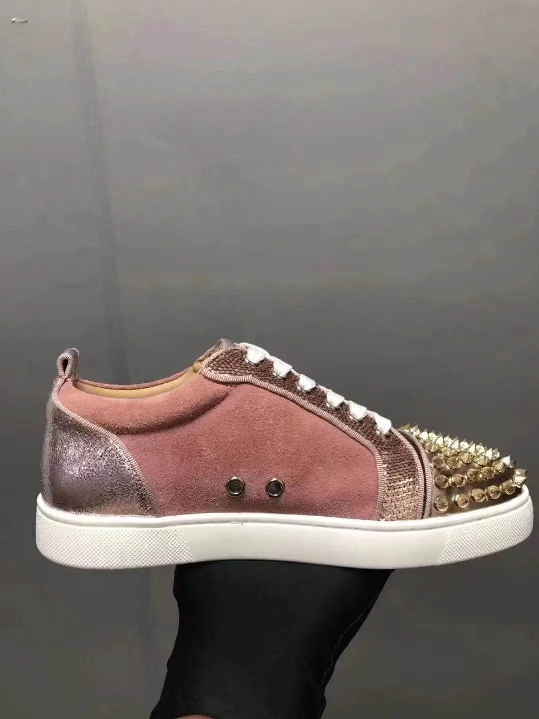 Sneakers Basses Patchwork Rivets Bout Rond Homme – CLEVI Paris