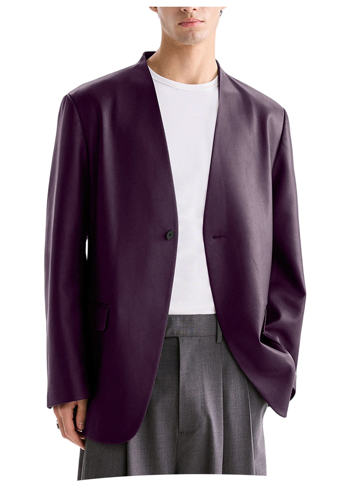 Blazer homme en tweed à chevrons, coupe droite – CLEVI Paris
