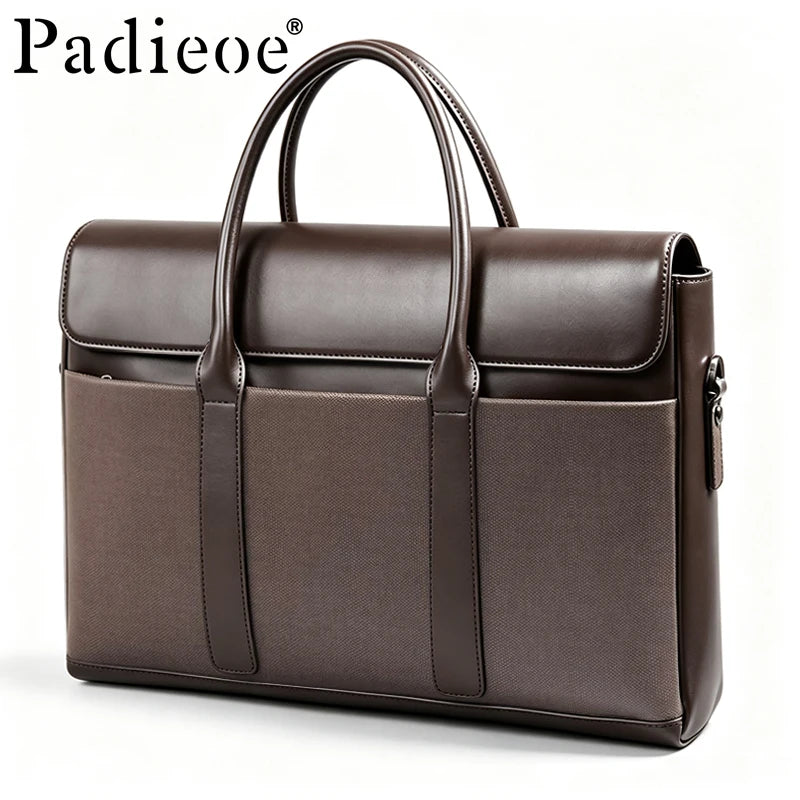 Sacoche Homme Cuir Véritable Luxe Business Style Européen Marron – CLEVI Paris