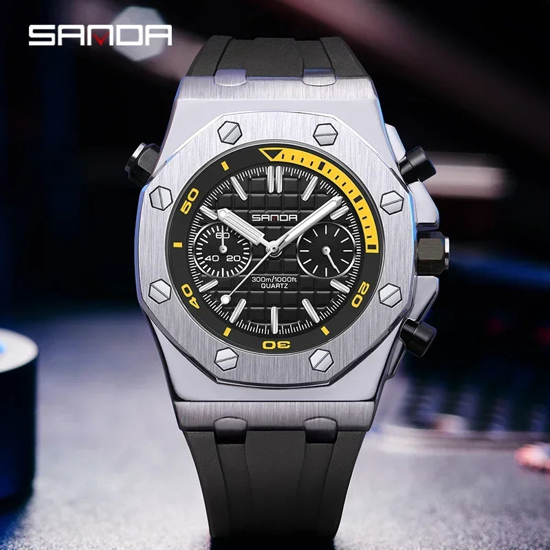 Montre Militaire Double Affichage SANDA 7027 Homme PU – CLEVI Paris