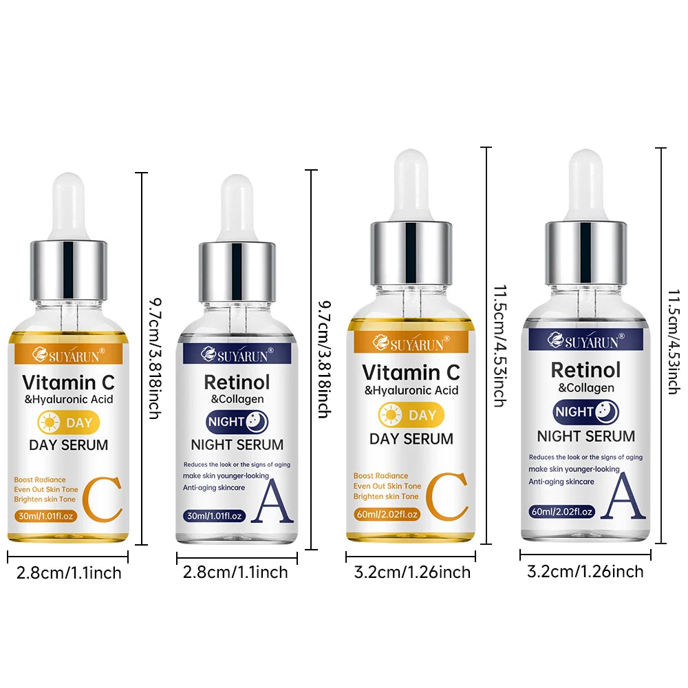 Duo Sérum Vitamine C Jour & Rétinol Nuit Anti-Âge – CLEVI Paris