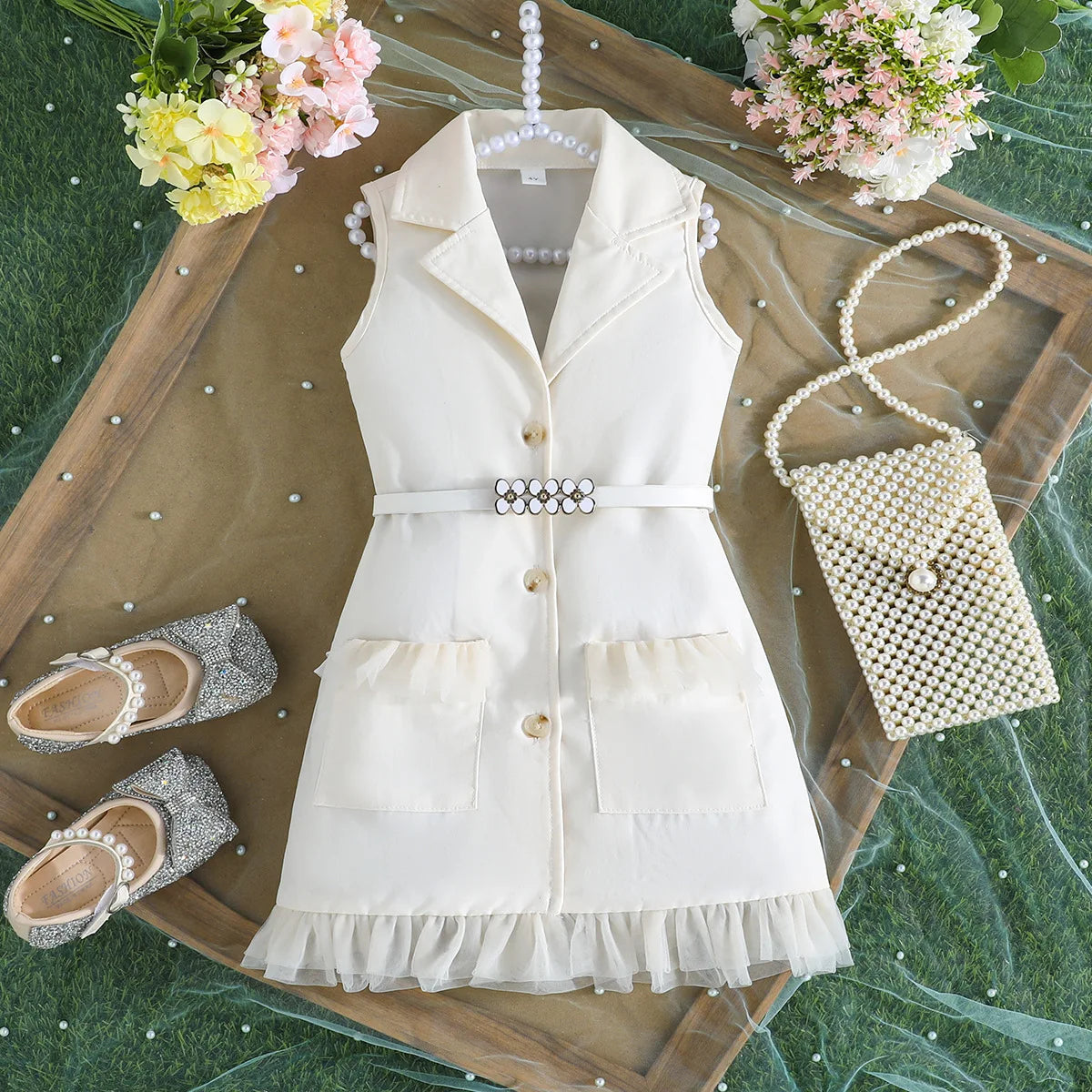 Robe blazer fille à revers – CLEVI Paris