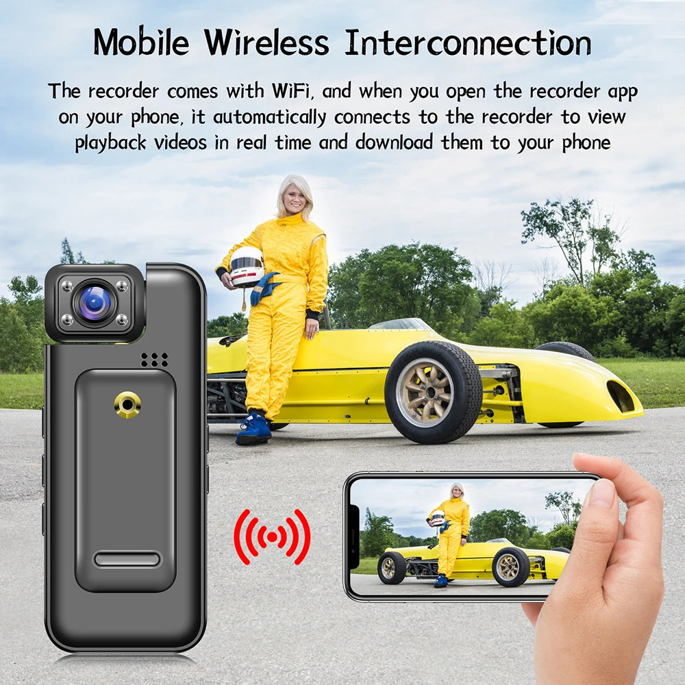 Mini Caméra Corporelle Occkic – 4K WiFi Hotspot Vision Nocturne IR 8h Écran 1,54" Clip Dorsal Sport Police – CLEVI Paris