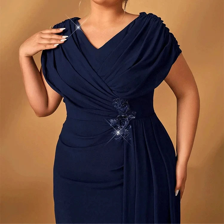 Robe de soirée en mousseline perlée – CLEVI Paris