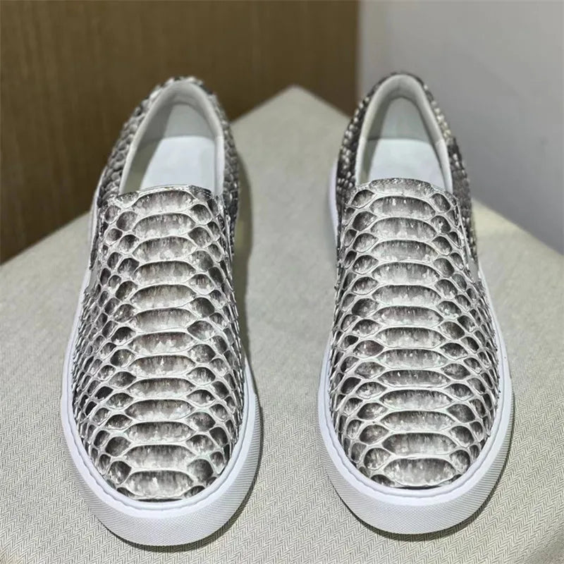Mocassins homme gris en cuir – CLEVI Paris