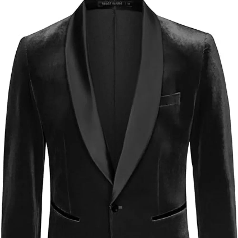 Veste smoking homme aspect velours col châle – CLEVI Paris