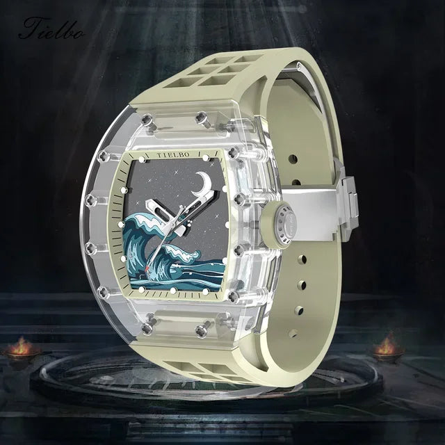 Montre Mécanique Squelette Saphir Homme – CLEVI Paris