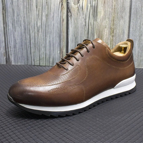 Chaussures Homme Cuir Vache Rehaussantes Embossées Casual Respirant – CLEVI Paris