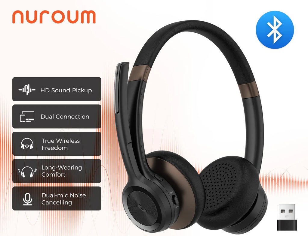 Casque Bureau Nuroum HP30 Bluetooth ANC Micro HD – CLEVI Paris