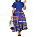 Robe Femme Grande Taille Manches Courtes Imprimé A-line Maxi Casual – CLEVI Paris