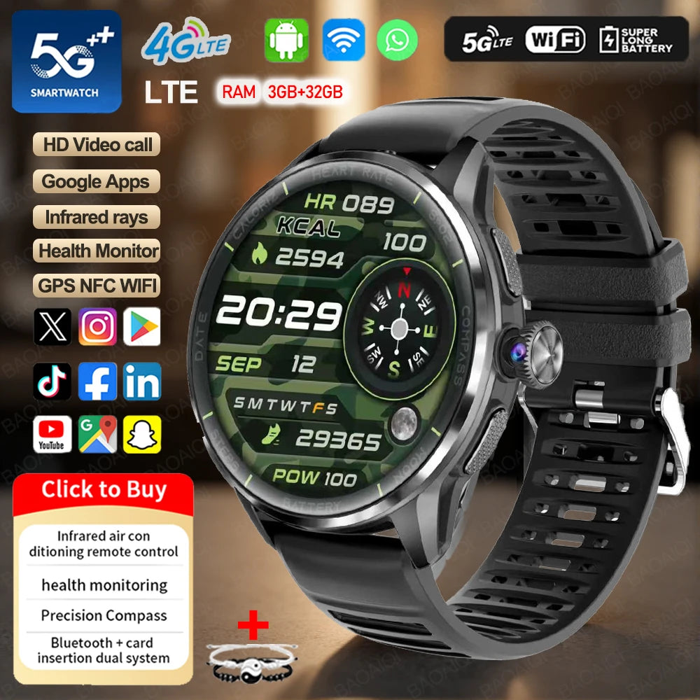 Montre connectée 4G AMOLED GPS 32 Go – CLEVI Paris