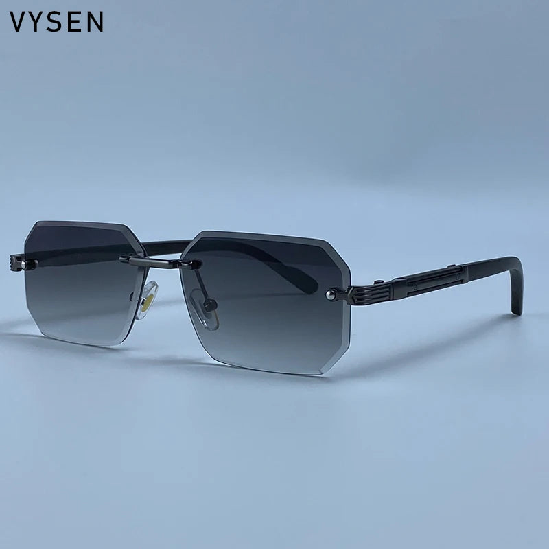 Lunettes de Soleil Rimless Polygone Punk Vintage Homme – CLEVI Paris