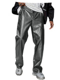 Pantalon homme en similicuir, coupe droite – CLEVI Paris