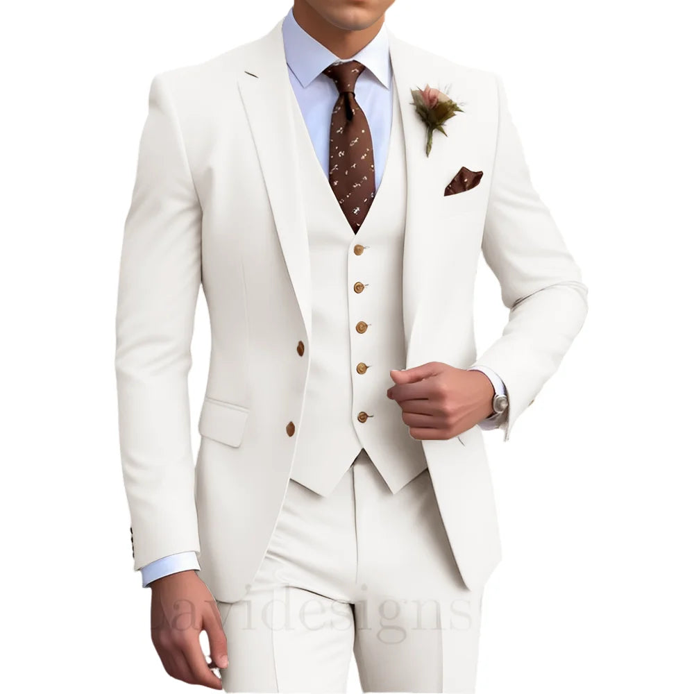 Costume homme 3 pièces, coupe droite plissée – CLEVI Paris