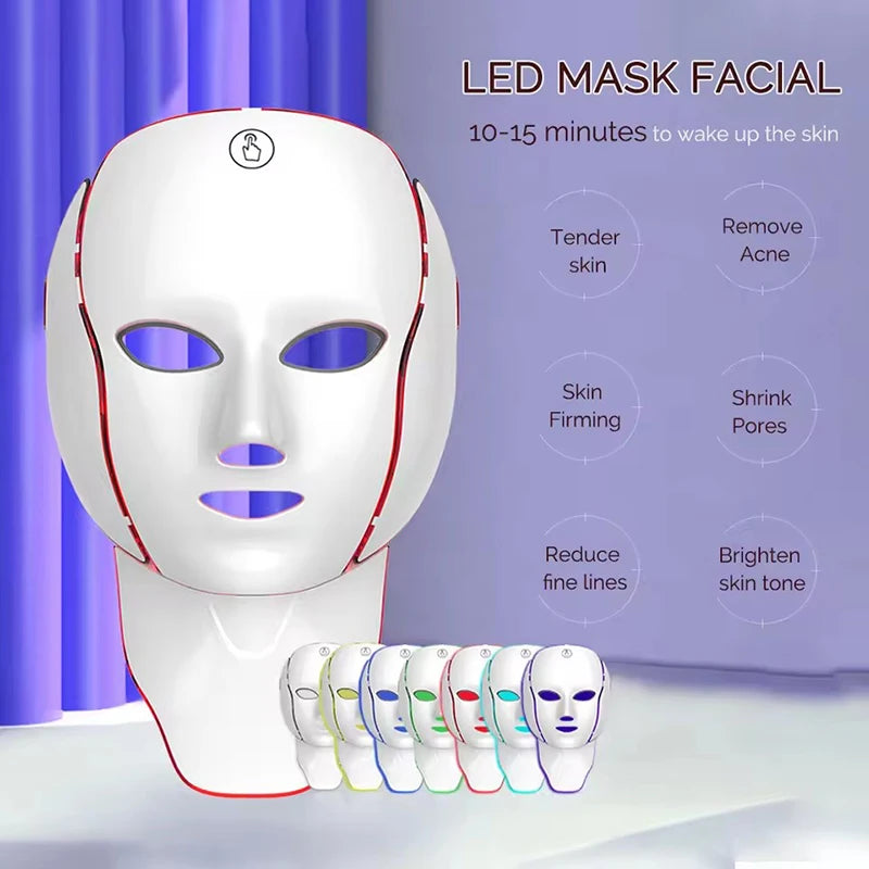 Masque LED rechargeable 7 couleurs – CLEVI Paris