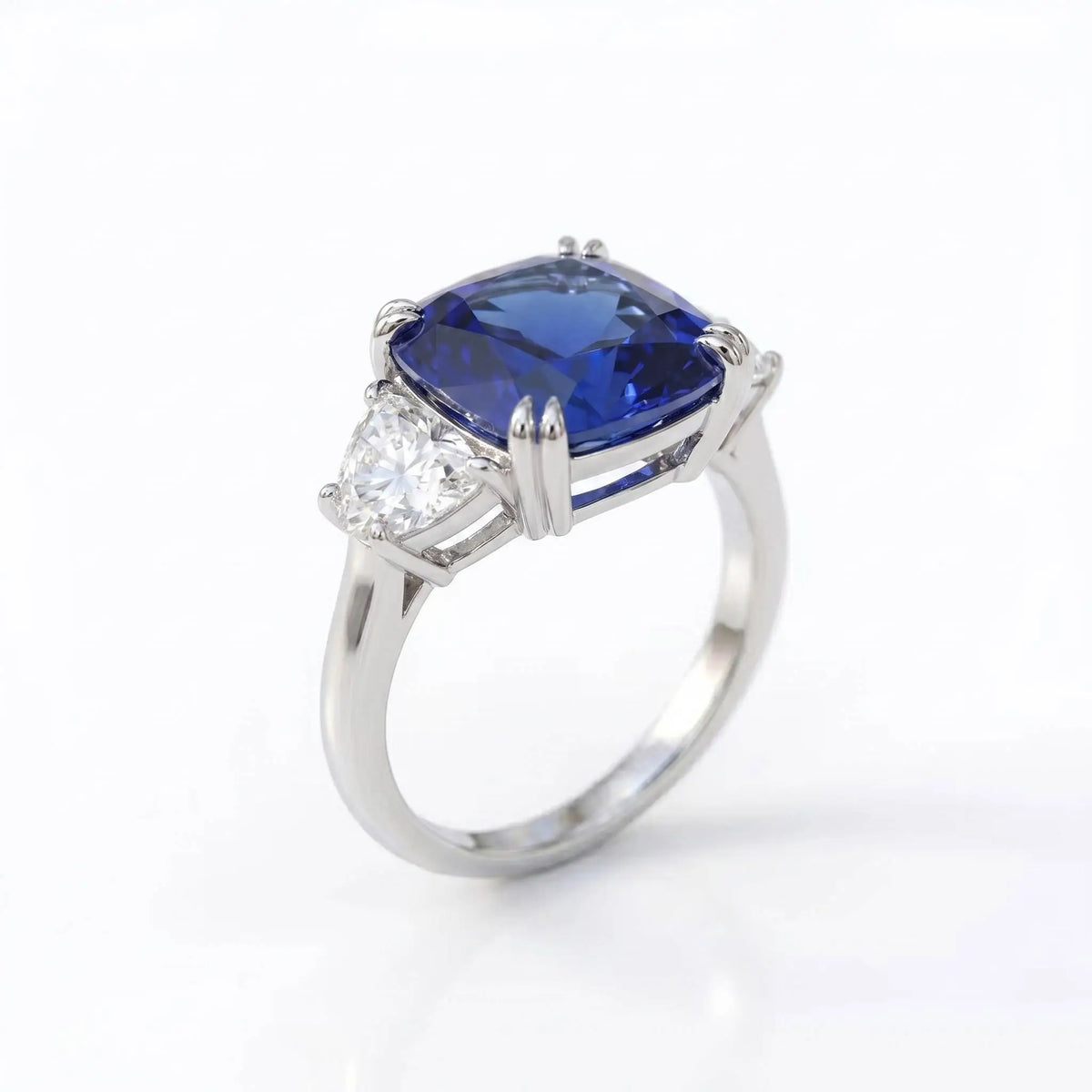 Bague Zircon Bleu Royal Coussin Argent 925 Unisexe – CLEVI Paris