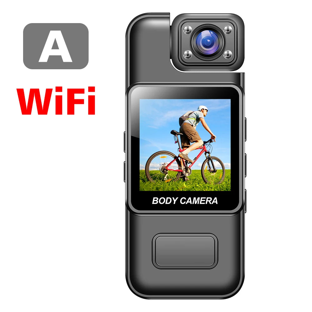 Mini Caméra Corporelle 4K WiFi – Vision Nocturne IR, 8H, Clip Dorsal, Détection Mouvement