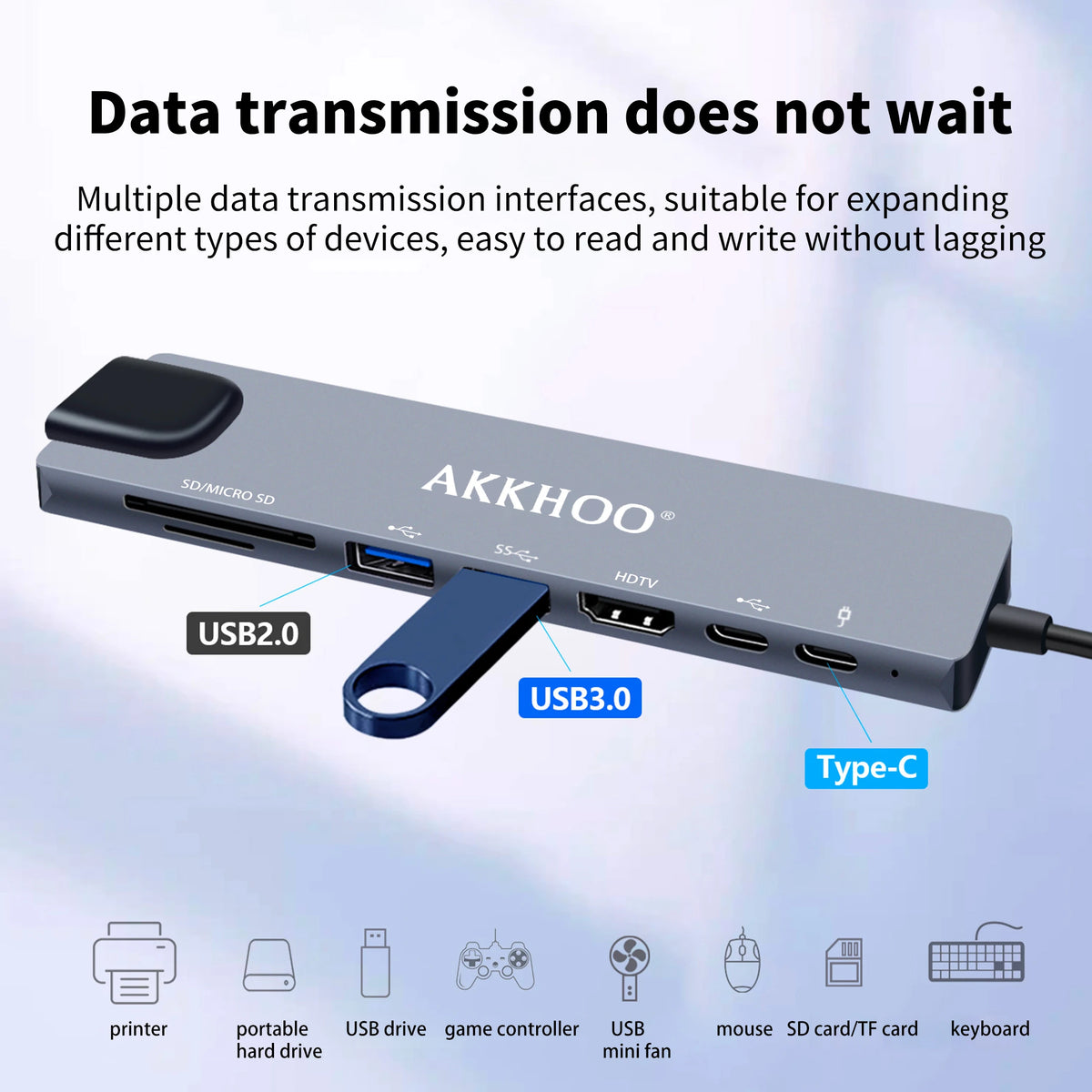 Hub USB-C 8-en-1 4K HDMI PD 100W – CLEVI Paris