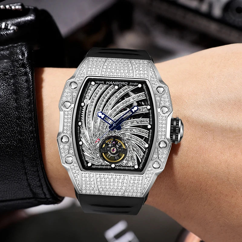 HANBORO 9011 Montre Homme Automatique Miyota 240 Cristaux Étanche 5ATM – CLEVI Paris