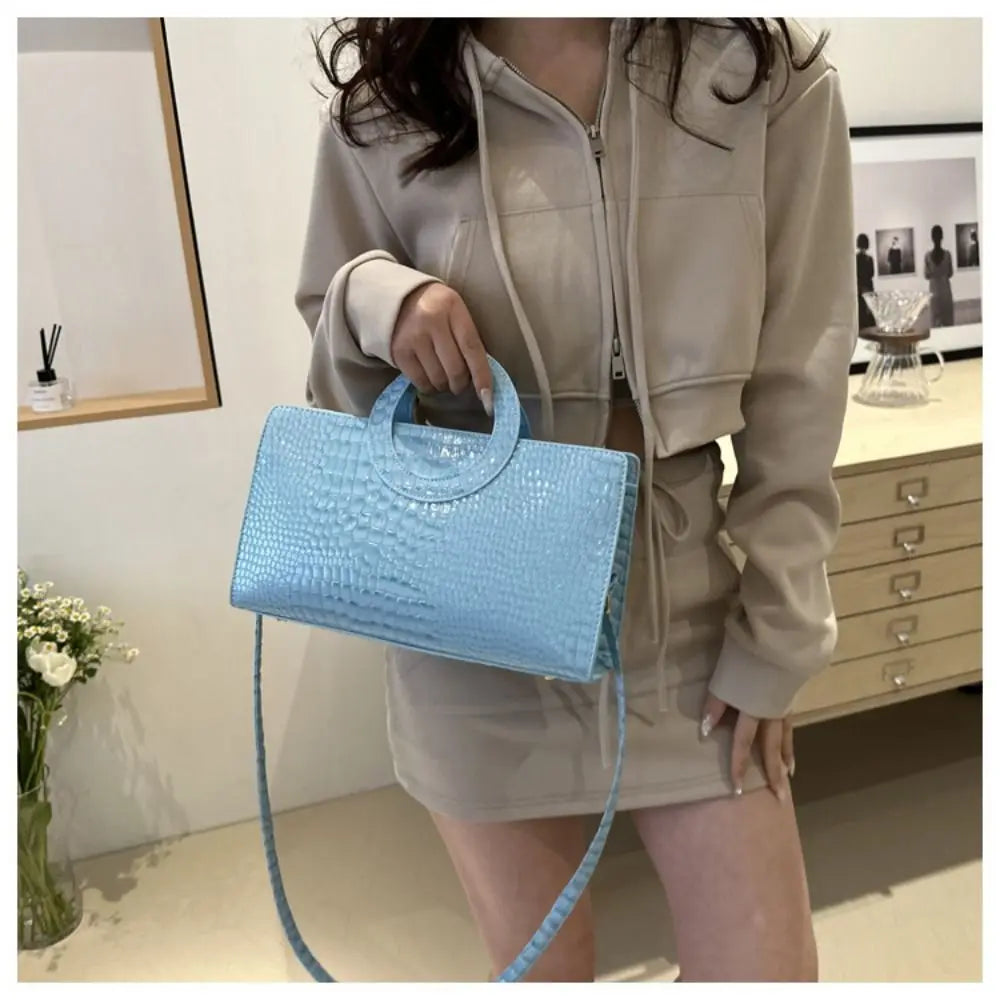 Sac Hobo Femme Cuir PU Motif Croco Grande Capacité Rétro Unisexe – CLEVI Paris