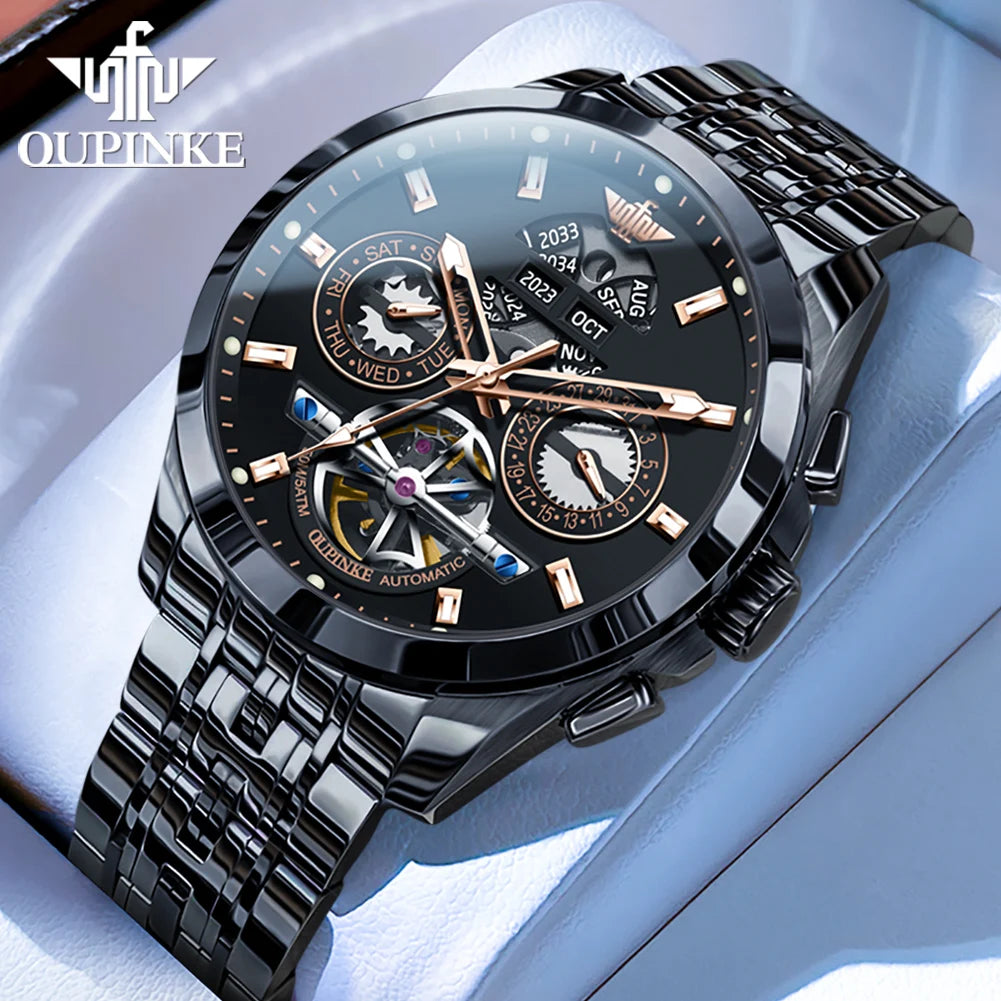 Montre Homme Automatique Squelette Calendrier Oupinke 3251 – CLEVI Paris