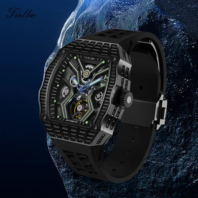 Montre Automatique Squelette Saphir Cristaux Homme – CLEVI Paris