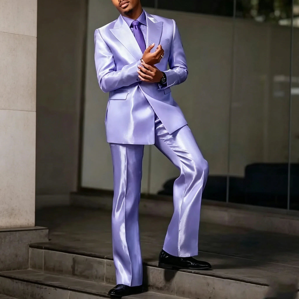 Costume satiné 2 pièces homme – CLEVI Paris
