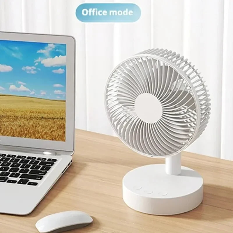 Ventilateur de bureau rechargeable à 4 vitesses – CLEVI Paris